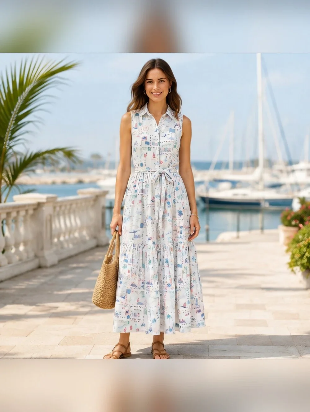 J.CREW Re-Imagined Graphic Print Sleeveless Belted Midi Shirt Dress 10